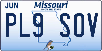 MO license plate PL9S0V