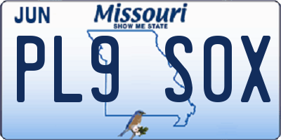 MO license plate PL9S0X