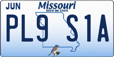 MO license plate PL9S1A