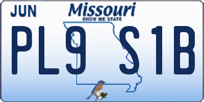 MO license plate PL9S1B