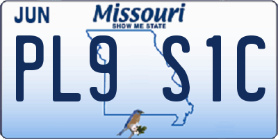 MO license plate PL9S1C