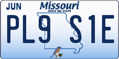 MO license plate PL9S1E