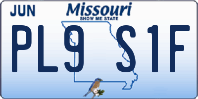 MO license plate PL9S1F