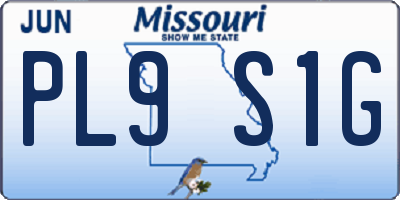 MO license plate PL9S1G