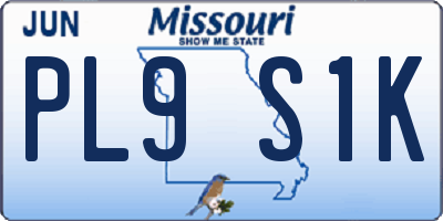 MO license plate PL9S1K