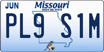MO license plate PL9S1M