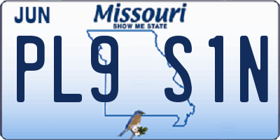 MO license plate PL9S1N