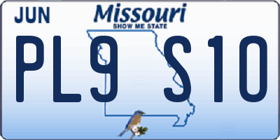 MO license plate PL9S1O