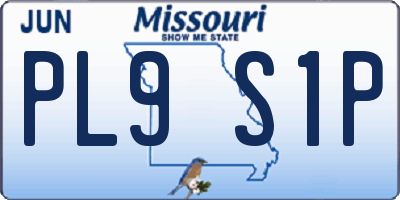MO license plate PL9S1P