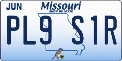 MO license plate PL9S1R