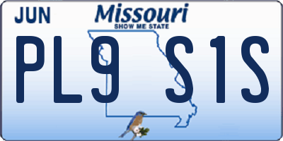 MO license plate PL9S1S