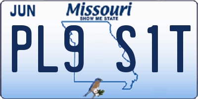 MO license plate PL9S1T