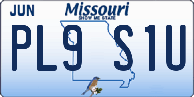 MO license plate PL9S1U