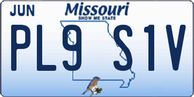 MO license plate PL9S1V