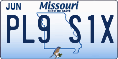 MO license plate PL9S1X