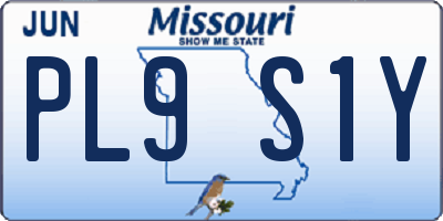 MO license plate PL9S1Y