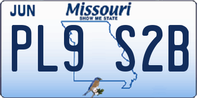 MO license plate PL9S2B