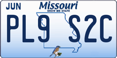 MO license plate PL9S2C