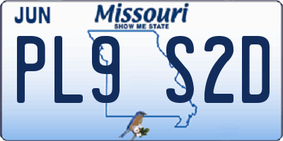 MO license plate PL9S2D