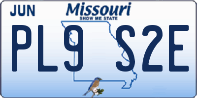 MO license plate PL9S2E