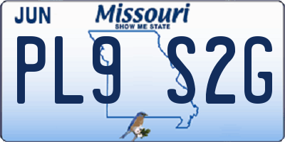 MO license plate PL9S2G