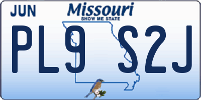 MO license plate PL9S2J