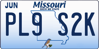 MO license plate PL9S2K