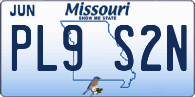 MO license plate PL9S2N