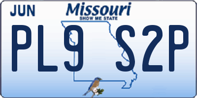 MO license plate PL9S2P
