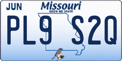 MO license plate PL9S2Q