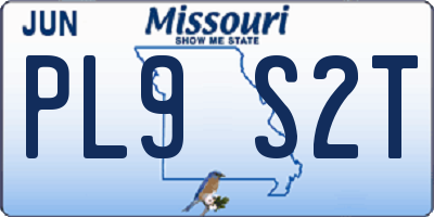 MO license plate PL9S2T