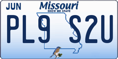 MO license plate PL9S2U