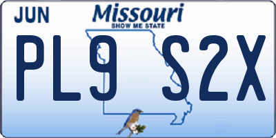 MO license plate PL9S2X