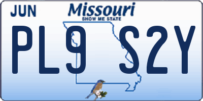 MO license plate PL9S2Y
