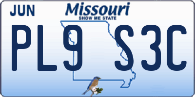 MO license plate PL9S3C