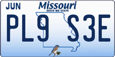 MO license plate PL9S3E