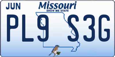 MO license plate PL9S3G