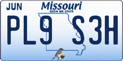 MO license plate PL9S3H