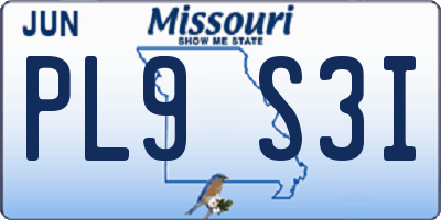 MO license plate PL9S3I