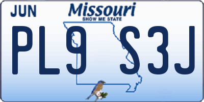 MO license plate PL9S3J