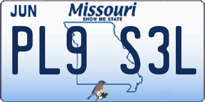 MO license plate PL9S3L