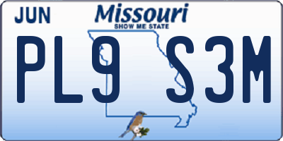 MO license plate PL9S3M
