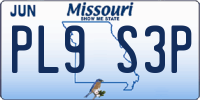 MO license plate PL9S3P
