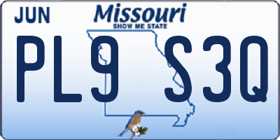 MO license plate PL9S3Q
