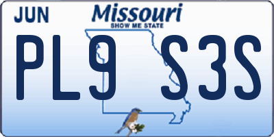 MO license plate PL9S3S