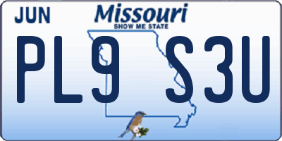 MO license plate PL9S3U