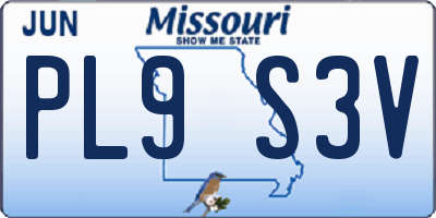 MO license plate PL9S3V