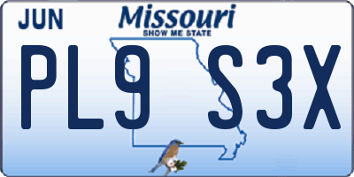 MO license plate PL9S3X