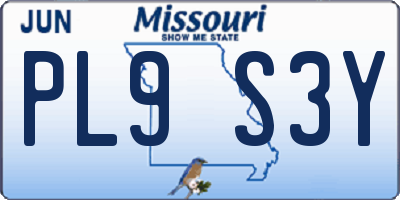 MO license plate PL9S3Y