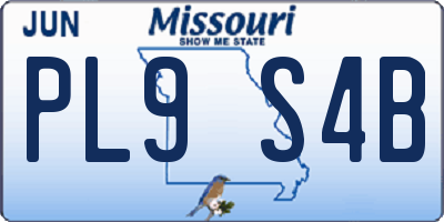 MO license plate PL9S4B